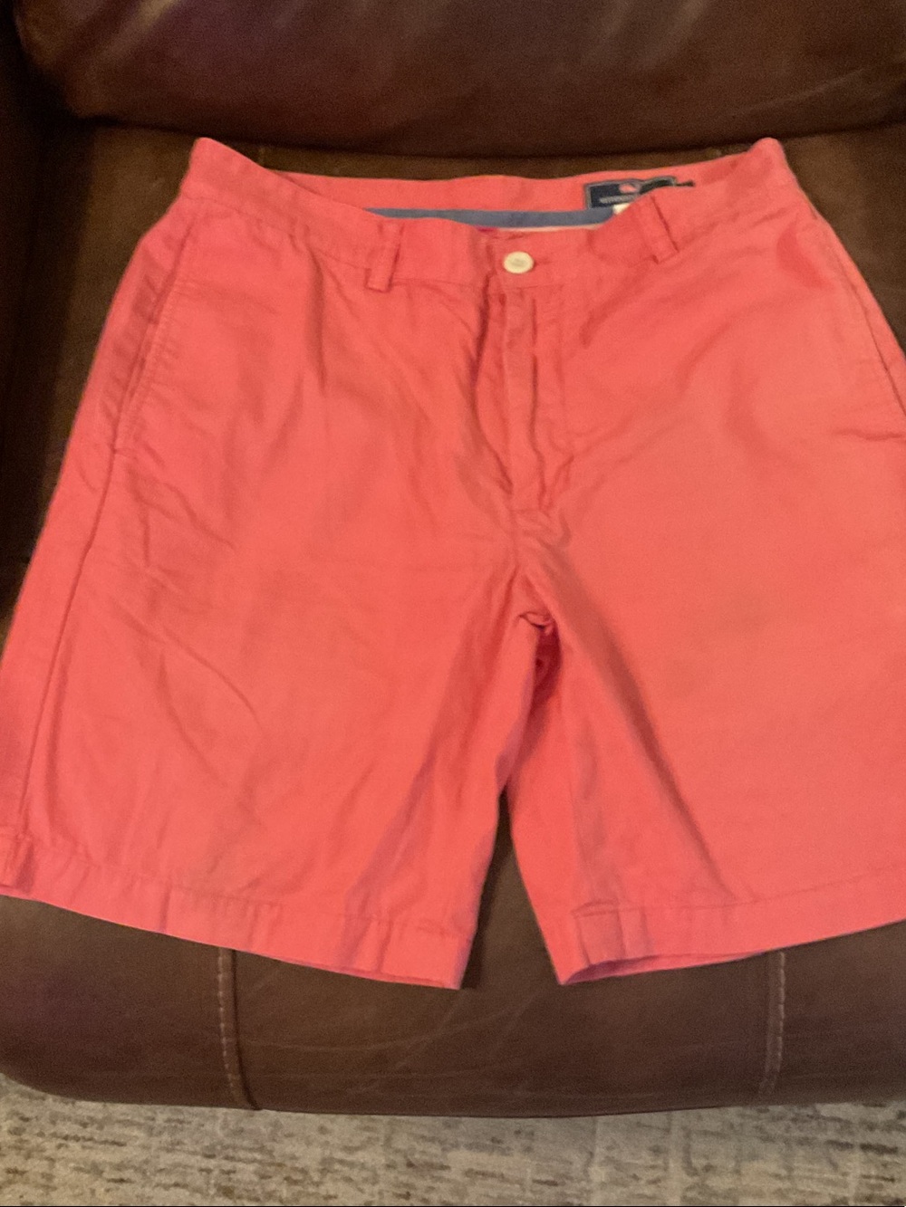 Vineyard Vines Men's Coral-Pink Flat Front Shorts size 32